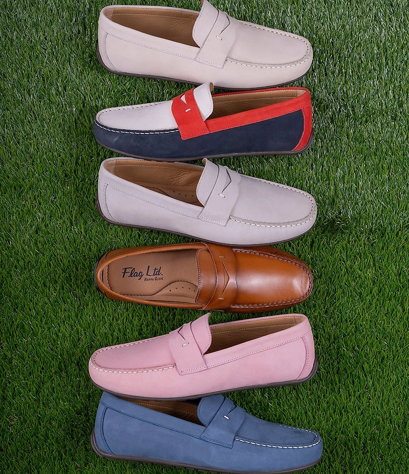 Flag LTD. Men's Mario Nubuck Leather Penny Loafer Drivers