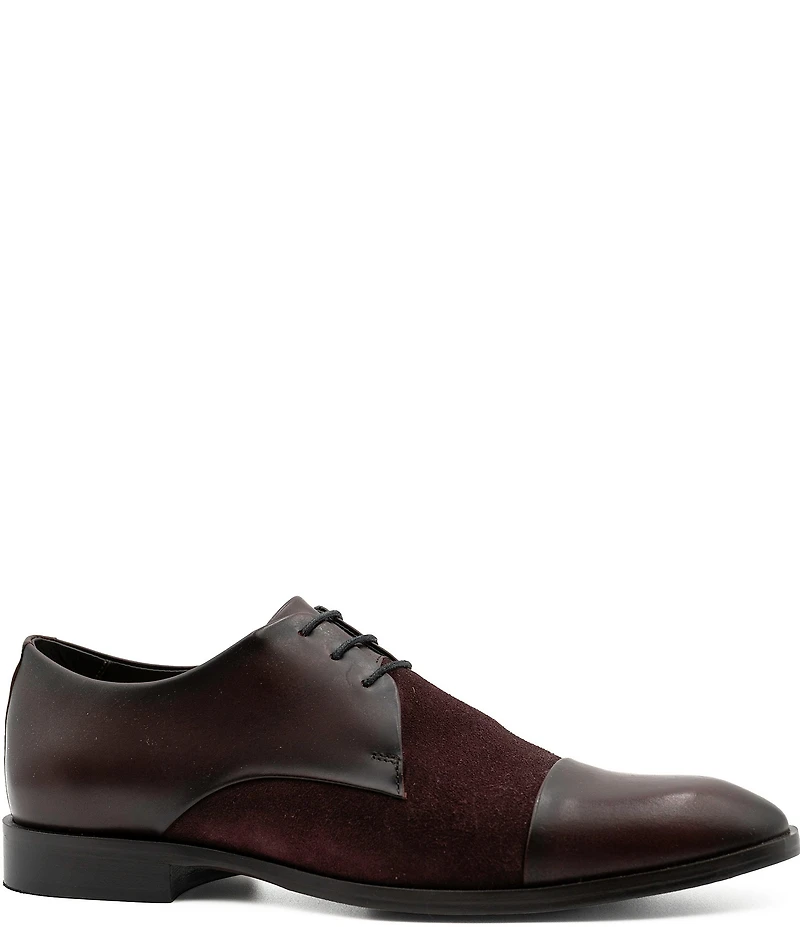 Flag LTD. Men's Nathan Cap Toe Leather and Suede Combination Dress Oxfords