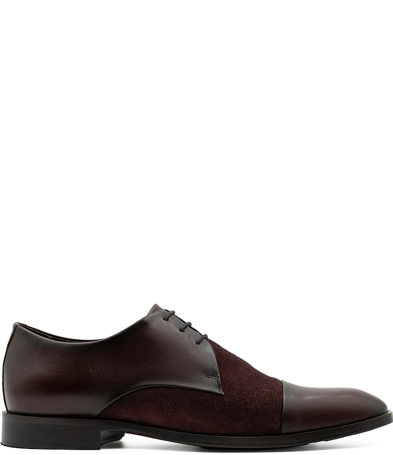 Flag LTD. Men's Nathan Cap Toe Leather and Suede Combination Dress Oxfords