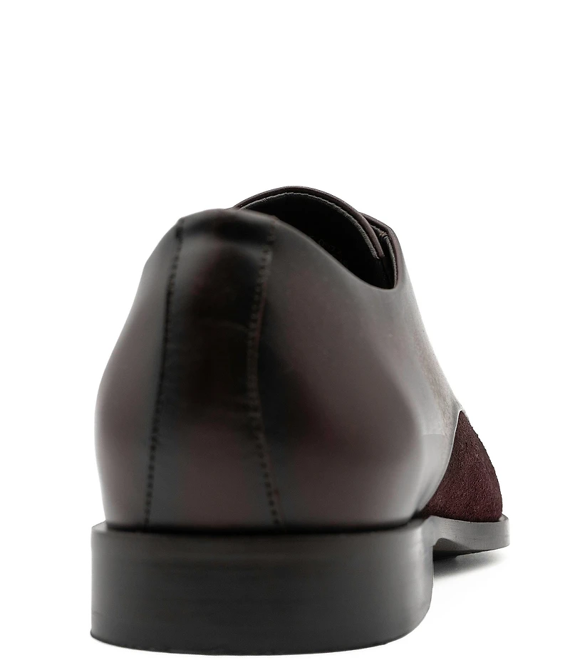 Flag LTD. Men's Nathan Cap Toe Leather and Suede Combination Dress Oxfords