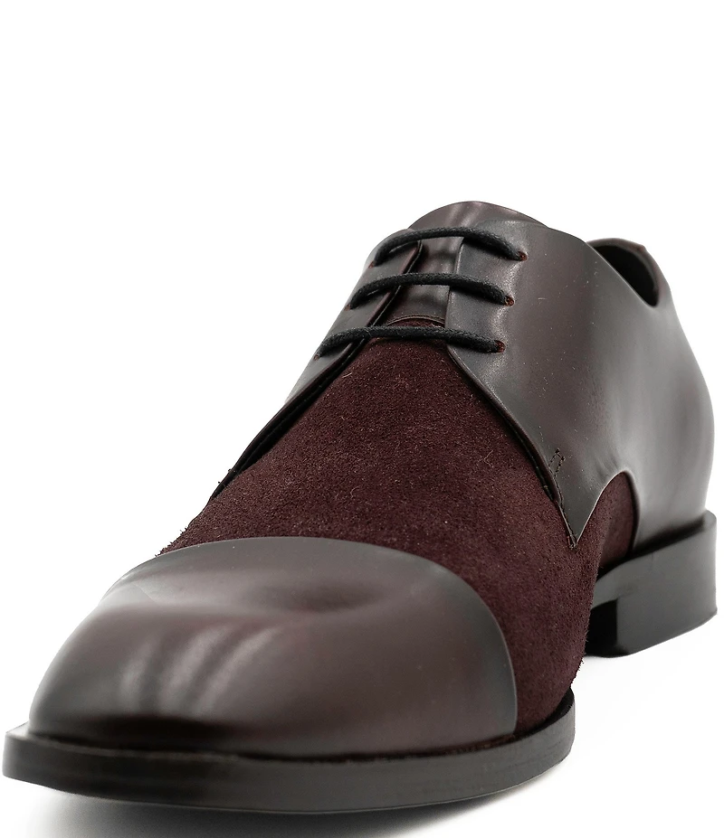 Flag LTD. Men's Nathan Cap Toe Leather and Suede Combination Dress Oxfords