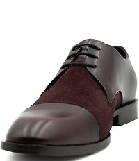 Flag LTD. Men's Nathan Cap Toe Leather and Suede Combination Dress Oxfords