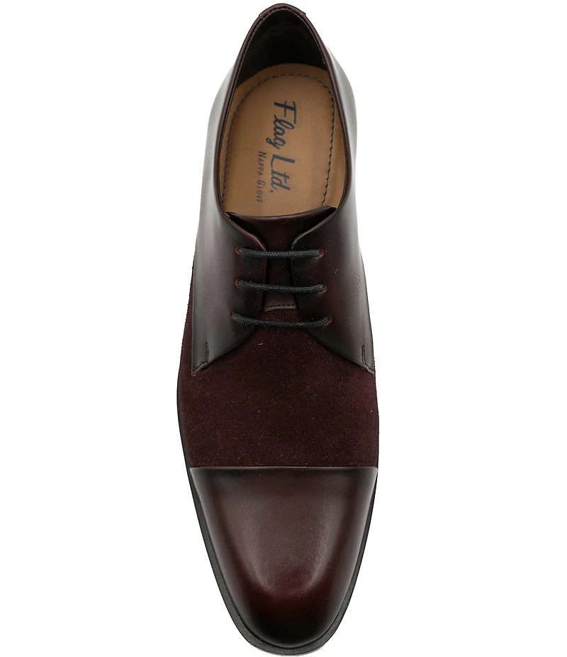 Flag LTD. Men's Nathan Cap Toe Leather and Suede Combination Dress Oxfords