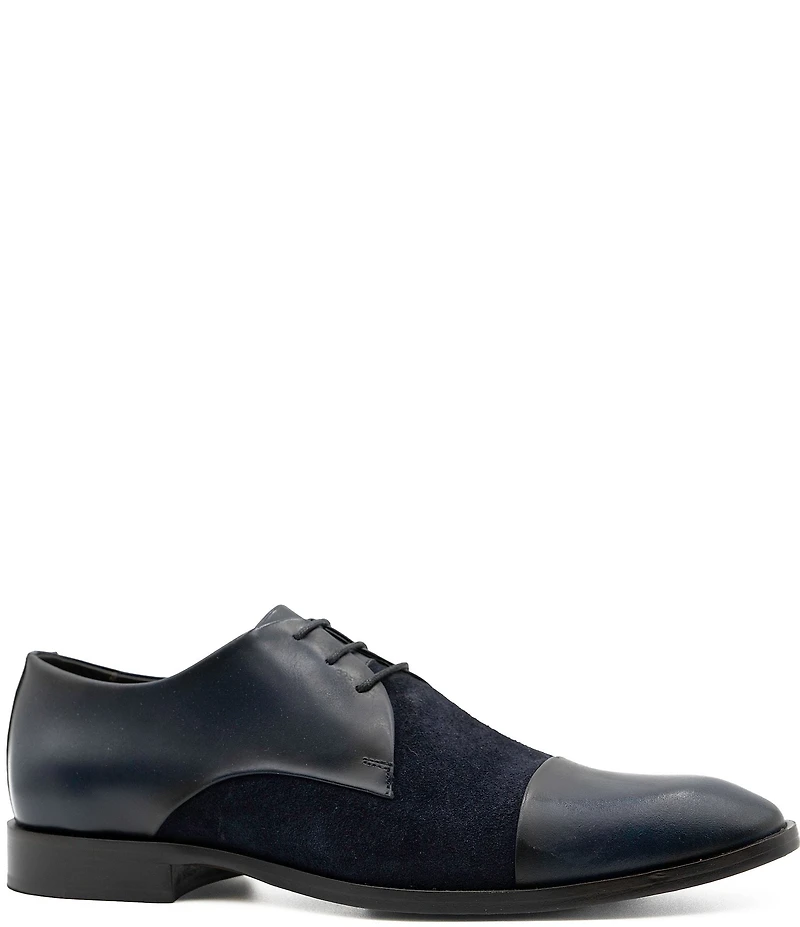 Flag LTD. Men's Nathan Cap Toe Leather and Suede Combination Dress Oxfords