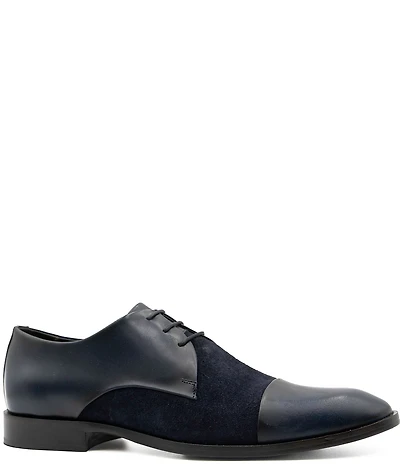 Flag LTD. Men's Nathan Cap Toe Leather and Suede Combination Dress Oxfords