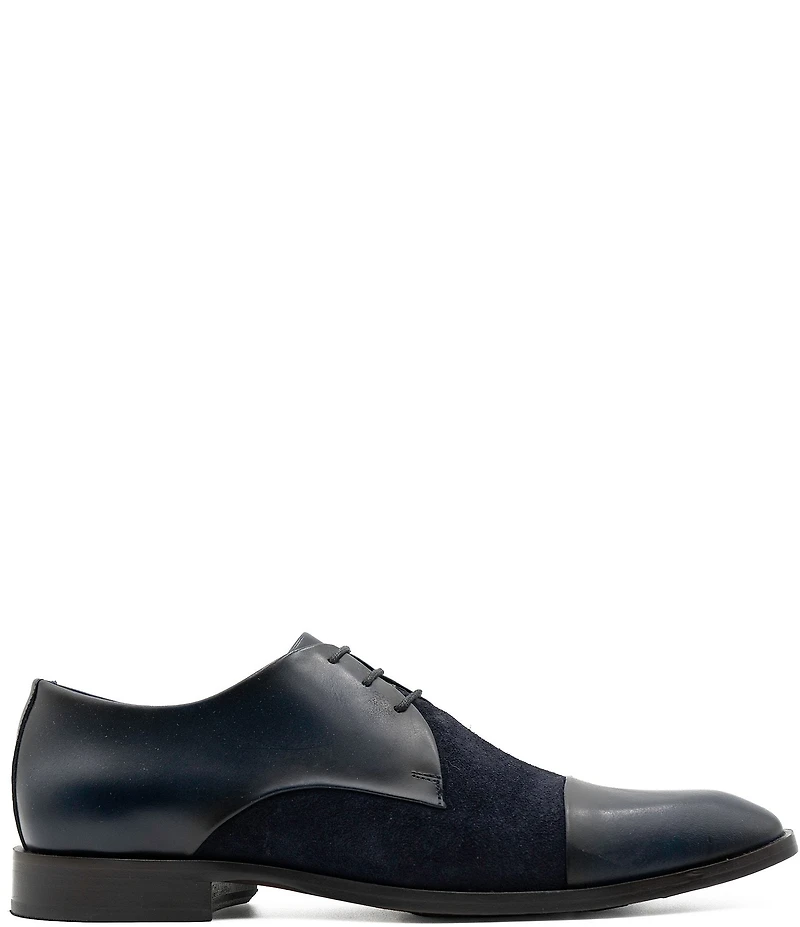 Flag LTD. Men's Nathan Cap Toe Leather and Suede Combination Dress Oxfords