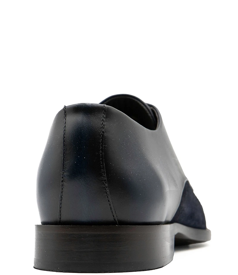 Flag LTD. Men's Nathan Cap Toe Leather and Suede Combination Dress Oxfords