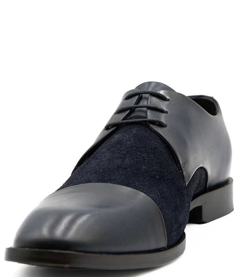 Flag LTD. Men's Nathan Cap Toe Leather and Suede Combination Dress Oxfords