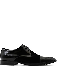 Flag LTD. Men's Nathan Cap Toe Leather and Velvet Combination Dress Oxfords
