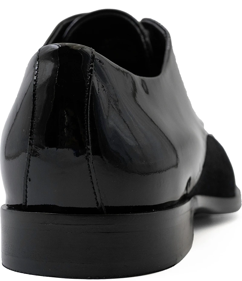 Flag LTD. Men's Nathan Cap Toe Leather and Velvet Combination Dress Oxfords