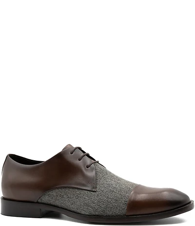 Flag LTD. Men's Nathan Leather and Linen Cap Toe Dress Oxfords