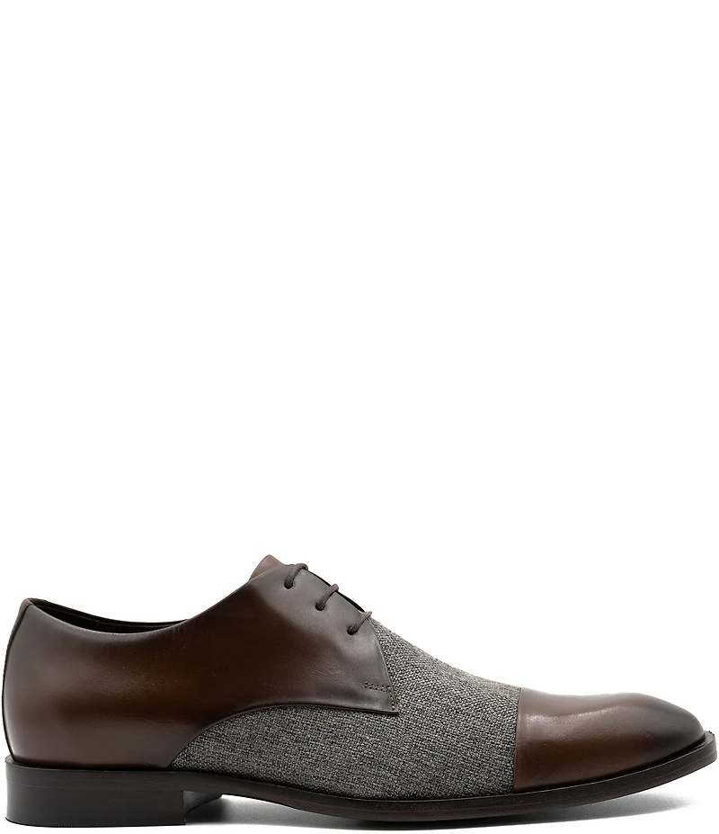 Flag LTD. Men's Nathan Leather and Linen Cap Toe Dress Oxfords