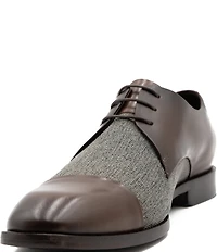 Flag LTD. Men's Nathan Leather and Linen Cap Toe Dress Oxfords