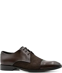 Flag LTD. Men's Nathan Leather Cap Toe and Crocodile Embossed Suede Dress Oxfords