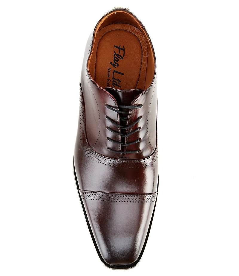 Flag LTD. Men's Noble Leather Brogue Detail Cap Toe Dress Shoes