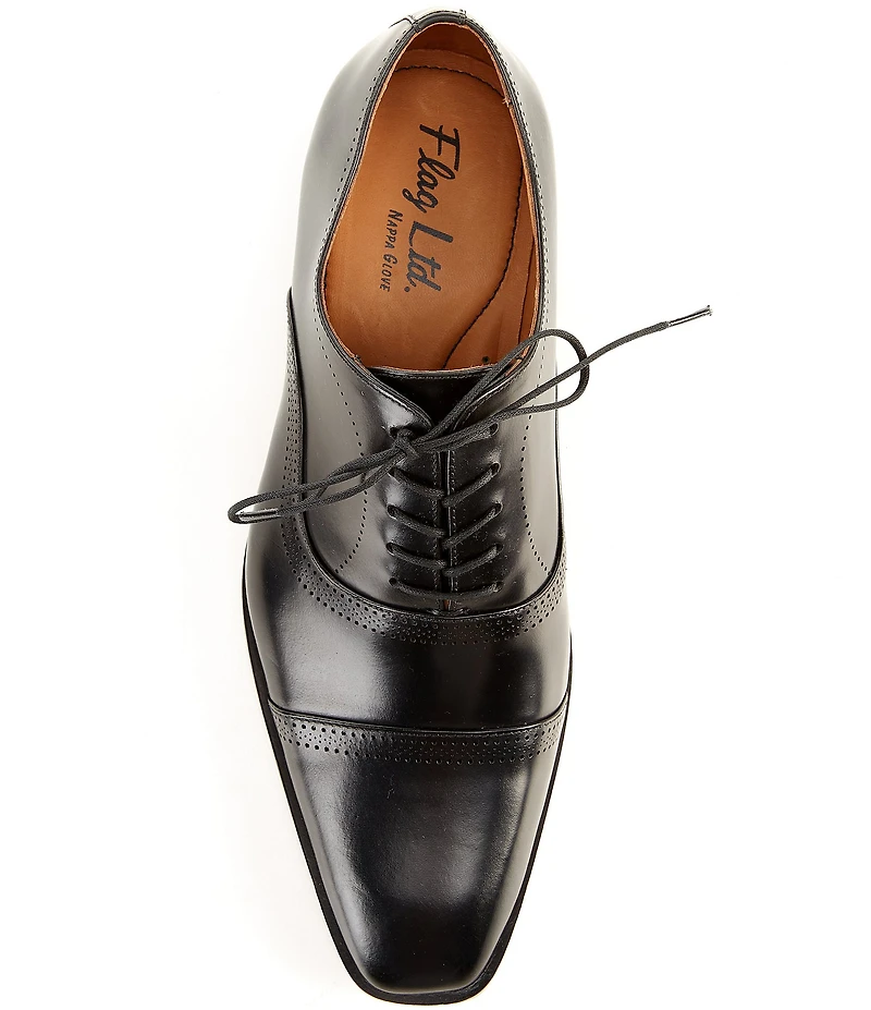 Flag LTD. Men's Noble Leather Brogue Detail Cap Toe Dress Shoes