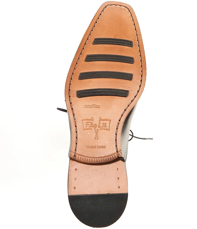 Flag LTD. Men's Noble Leather Brogue Detail Cap Toe Dress Shoes