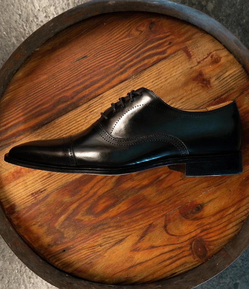 Flag LTD. Men's Noble Leather Brogue Detail Cap Toe Dress Shoes