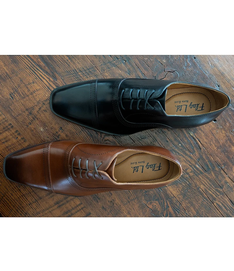 Flag LTD. Men's Noble Leather Brogue Detail Cap Toe Dress Shoes