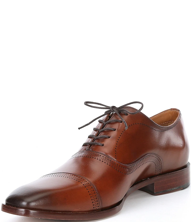Flag LTD. Men's Noble Leather Brogue Detail Cap Toe Dress Shoes