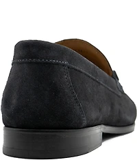 Flag LTD. Men's Vincent Bit Croco Embossed Suede Slip On Loafers