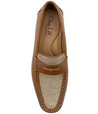 Flag LTD. Men's Vincent Linen and Leather Penny Loafers