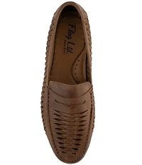 Flag LTD. Vincent Woven Leather Huarache Penny Loafers