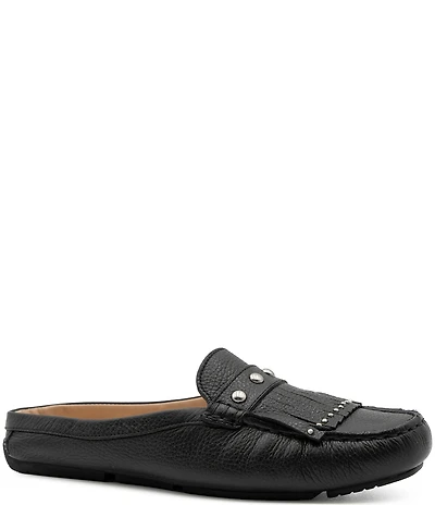 Flag LTD. Women's Morgan Leather Mule Fringe Loafers