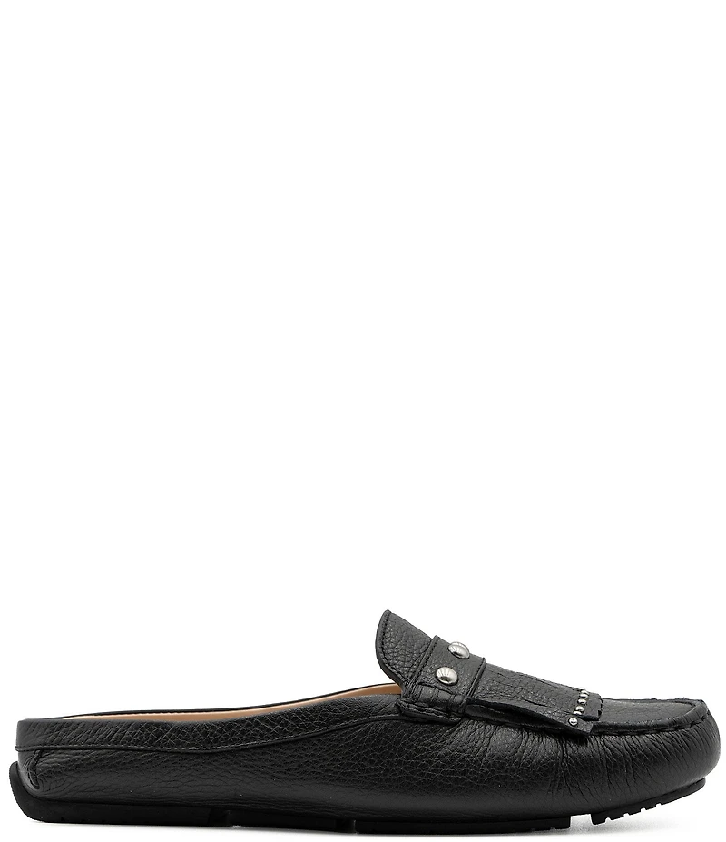 Flag LTD. Women's Morgan Leather Mule Fringe Loafers