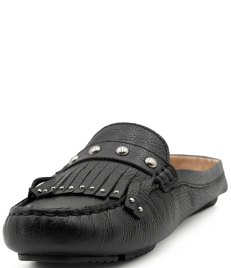 Flag LTD. Women's Morgan Leather Mule Fringe Loafers