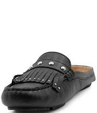 Flag LTD. Women's Morgan Leather Mule Fringe Loafers