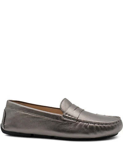 Flag LTD. Women's Morgan Metallic Leather Penny Loafer Moccasins