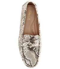 Flag LTD. Women's Morgan Snake Leather Penny Loafers