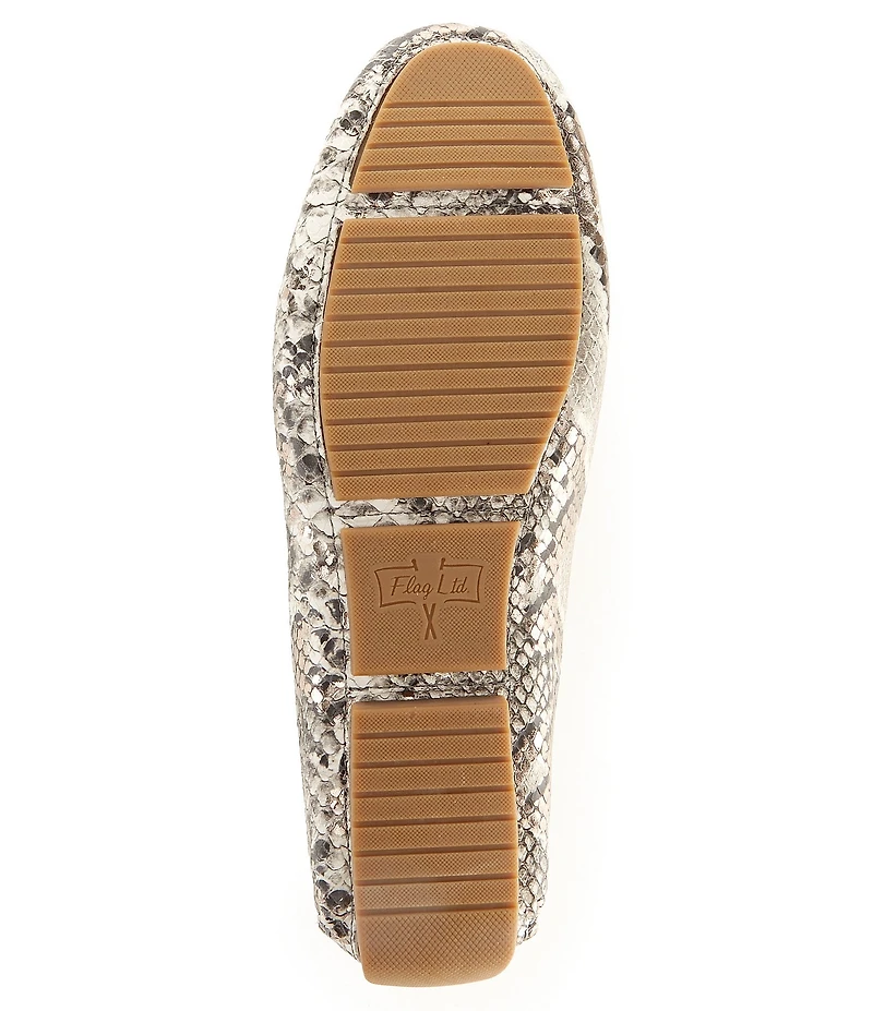 Flag LTD. Women's Morgan Snake Leather Penny Loafers