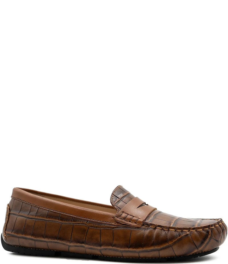 Flag LTD. Women's Morgan Croco Leather Penny Loafers