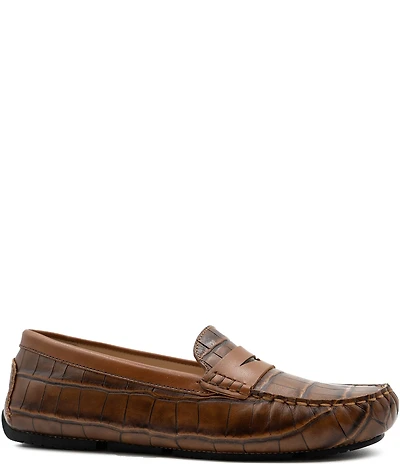Flag LTD. Women's Morgan Croco Leather Penny Loafers