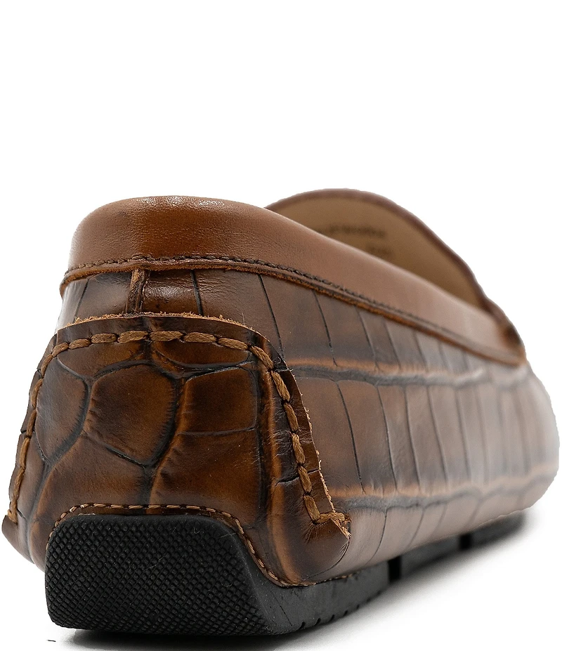 Flag LTD. Women's Morgan Croco Leather Penny Loafers