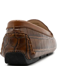 Flag LTD. Women's Morgan Croco Leather Penny Loafers