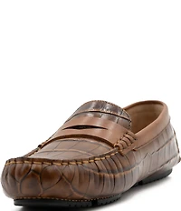 Flag LTD. Women's Morgan Croco Leather Penny Loafers