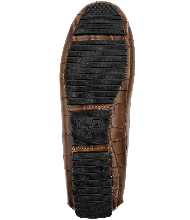 Flag LTD. Women's Morgan Croco Leather Penny Loafers