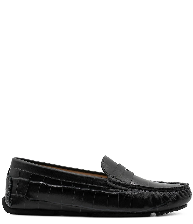 Flag LTD. Women's Morgan Croco Leather Penny Loafers