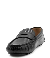 Flag LTD. Women's Morgan Croco Leather Penny Loafers