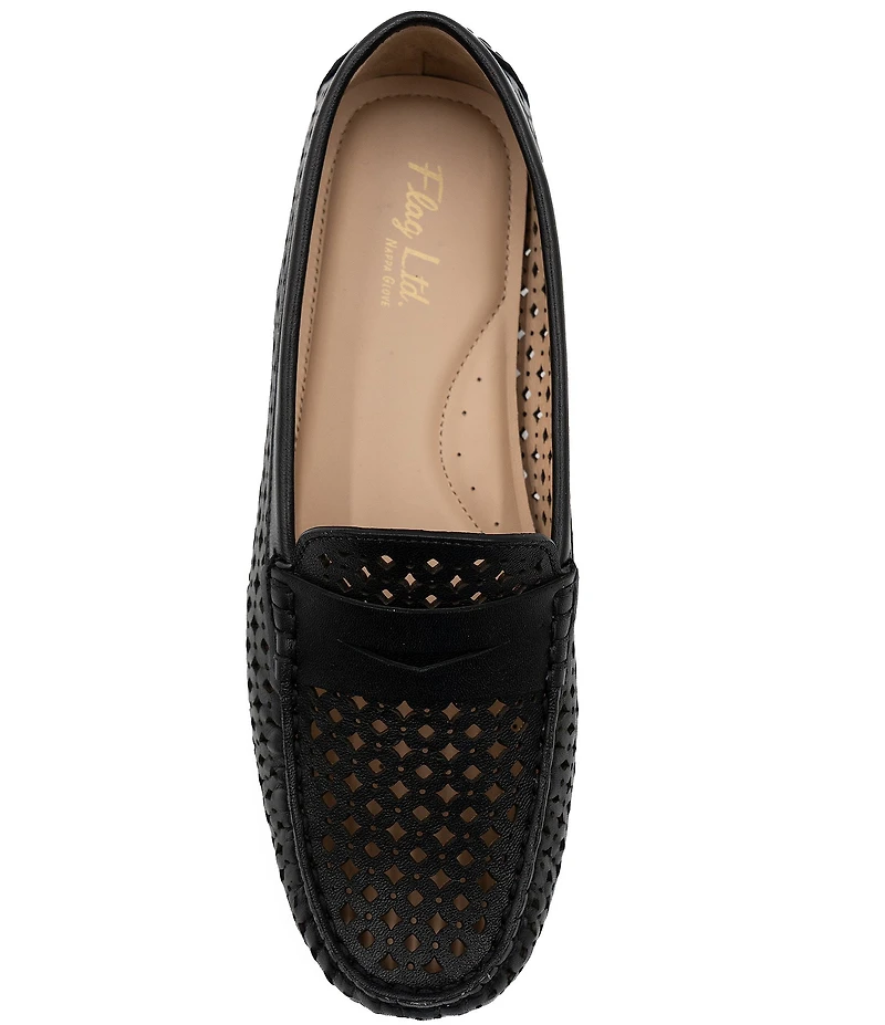 Flag LTD. Women's Morgan Leather Perforated Penny Loafers