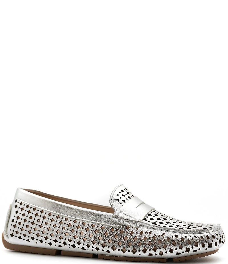 Flag LTD. Women's Morgan Leather Perforated Penny Loafers