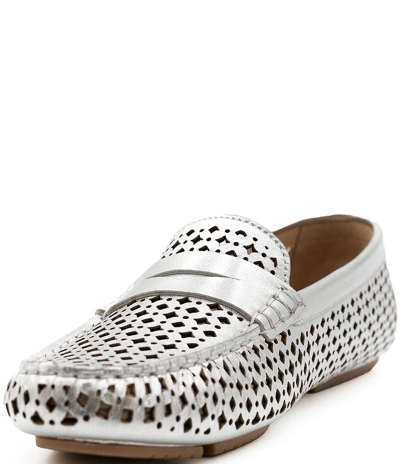 Flag LTD. Women's Morgan Leather Perforated Penny Loafers