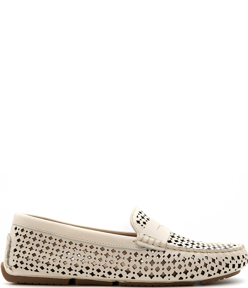 Flag LTD. Women's Morgan Leather Perforated Penny Loafers