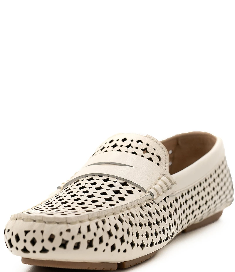 Flag LTD. Women's Morgan Leather Perforated Penny Loafers