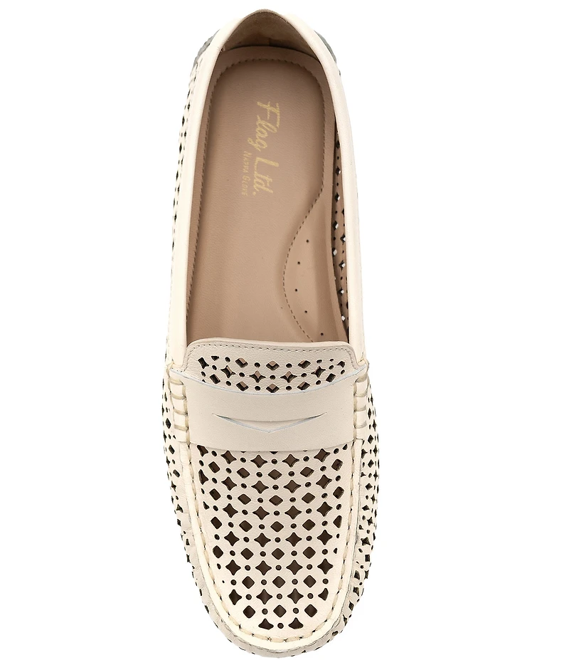 Flag LTD. Women's Morgan Leather Perforated Penny Loafers