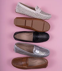 Flag LTD. Women's Morgan Leather Perforated Penny Loafers