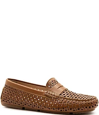 Flag LTD. Women's Morgan Leather Perforated Penny Loafers